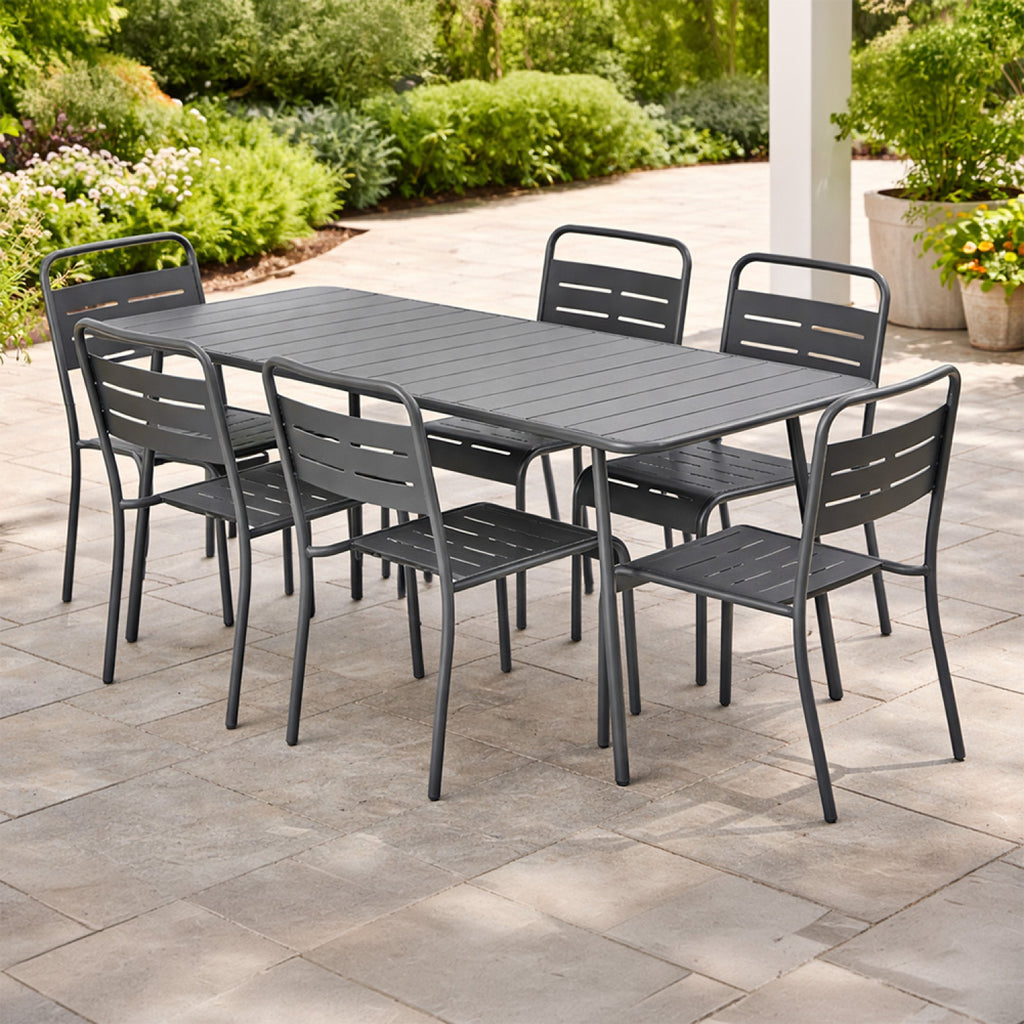 Ensemble table de jardin 160 cm et 6 chaises FALCOU
