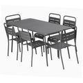Ensemble table de jardin 160 cm et 6 chaises EVORA