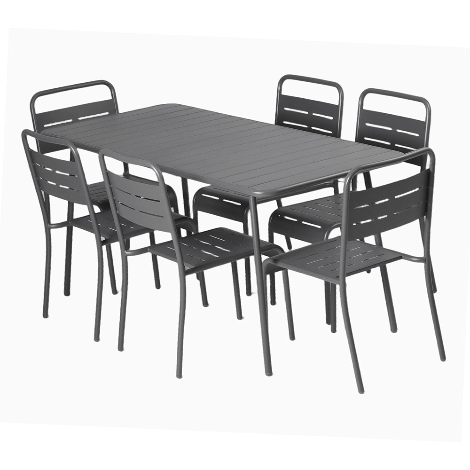 Ensemble table de jardin 160 cm et 6 chaises EVORA