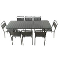 Ensemble table de jardin 200 cm et 8 chaises EVORA