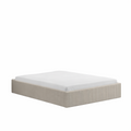 Lit avec coffre de rangement 140x190cm velours côtelé beige ABATE