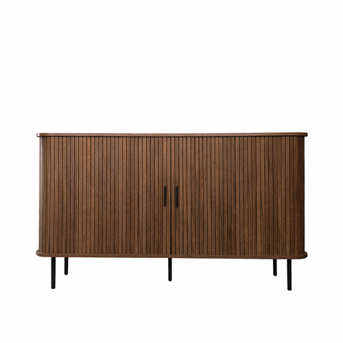 Buffet en bois cannelé à portes coulissantes 140cm VULCANO