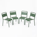 Ensemble de 4 chaises de jardin empilables vertes FALCOU