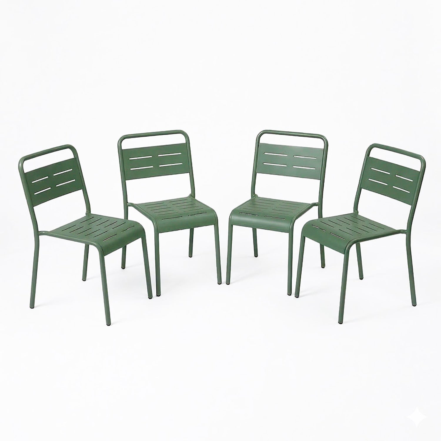 Ensemble de 4 chaises de jardin empilables vertes FALCOU