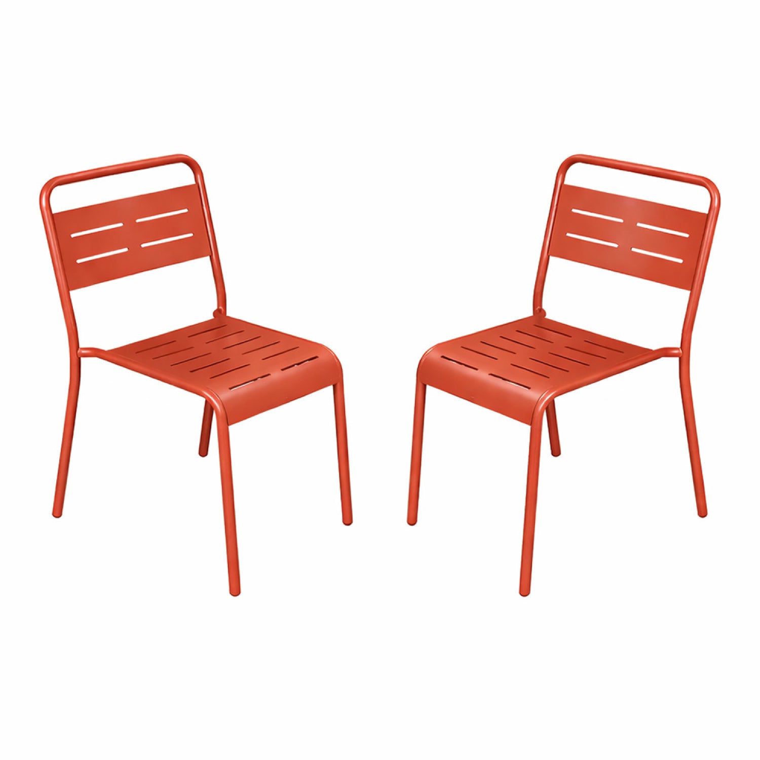 Lot de 2 chaises de jardin empilables terracotta FALCOU