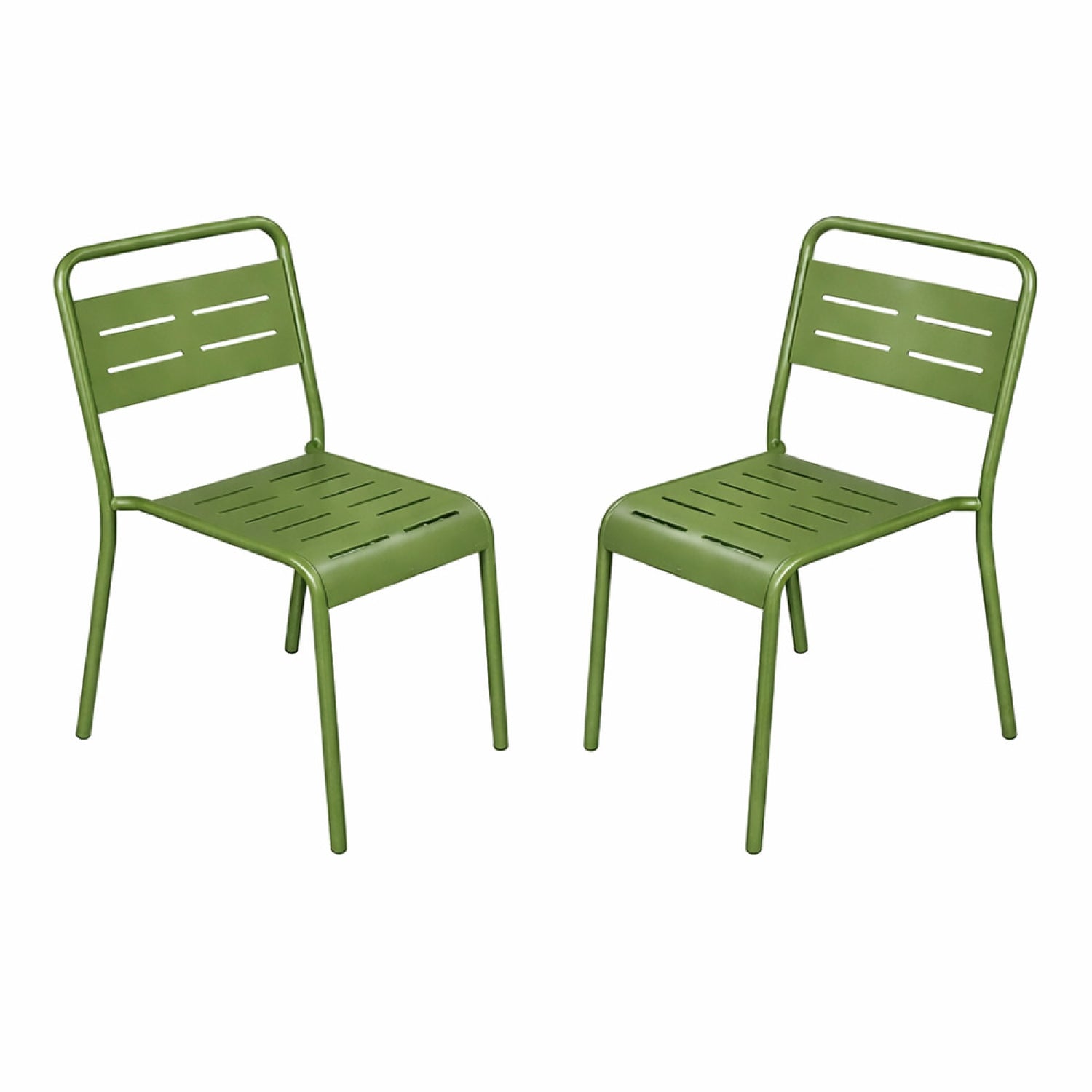 Lot de 2 chaises de jardin empilables vertes FALCOU