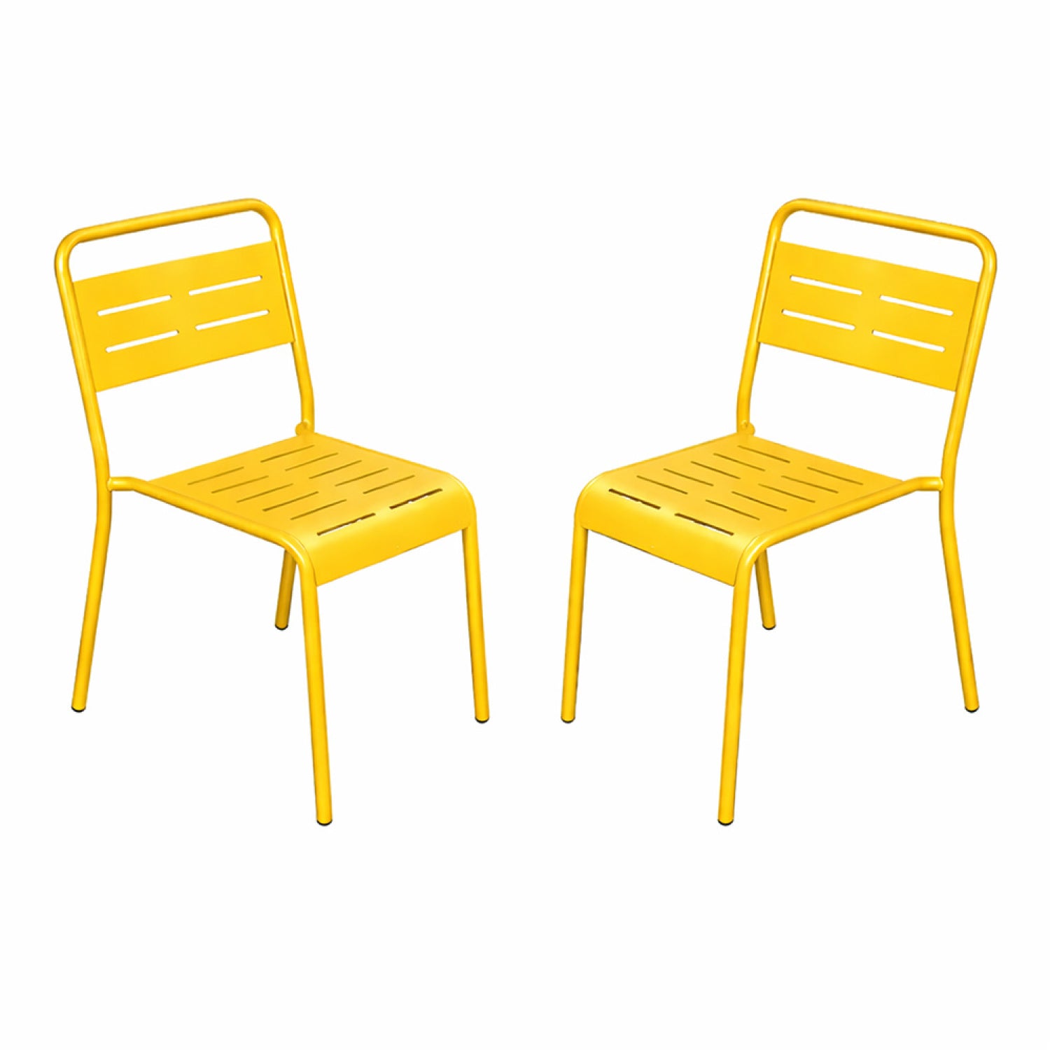 Lot de 2 chaises de jardin empilables jaunes FALCOU