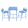 Ensemble table de bar et 2 chaises hautes d'extérieur bleu FALCOU