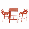 Ensemble table de bar et 2 chaises hautes d'extérieur terracotta FALCOU