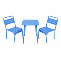 Ensemble table de jardin carrée 50cm et 2 chaises bleu FALCOU