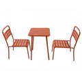 Ensemble table de jardin carrée 50cm et 2 chaises terracotta FALCOU