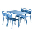 Ensemble table de jardin 120 cm et 4 chaises bleu FALCOU