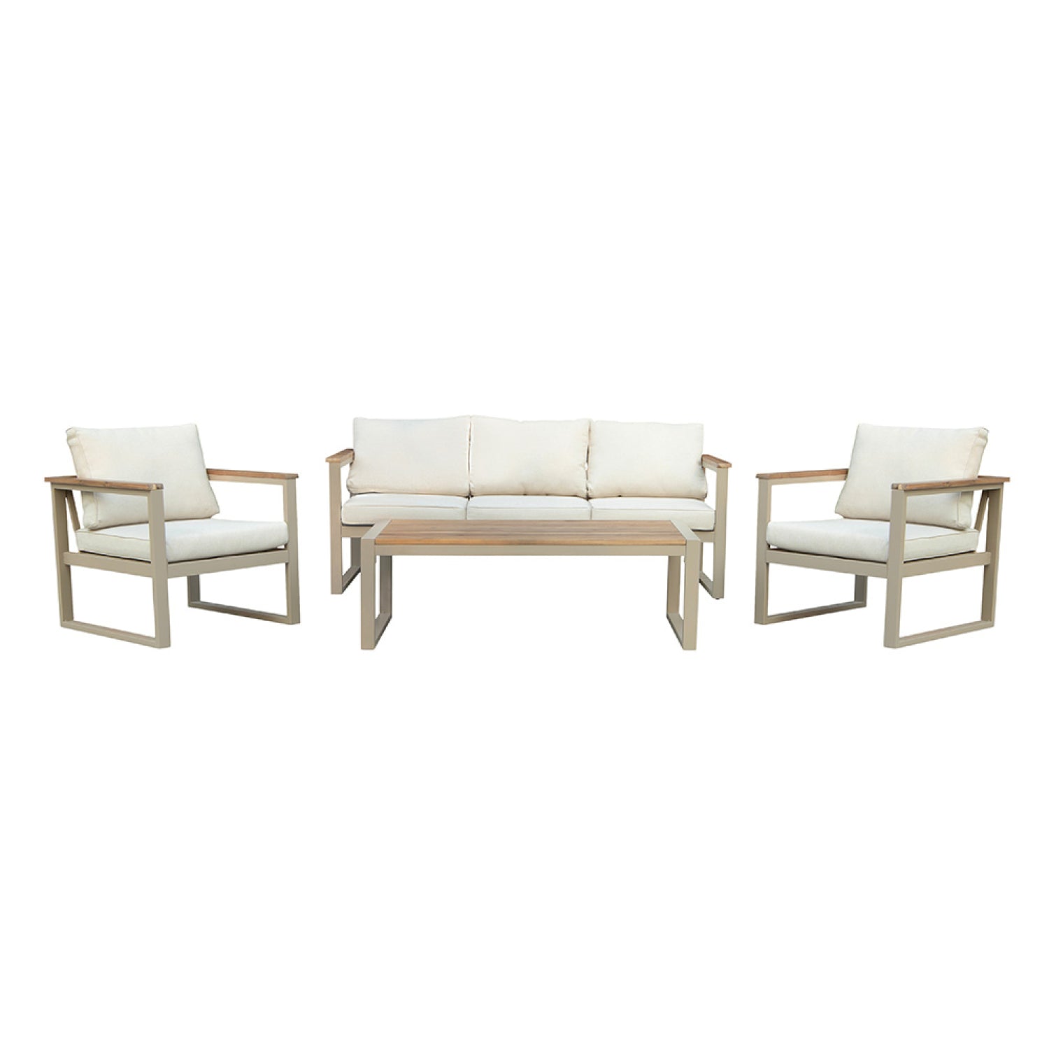 Salon de jardin 5 places en acacia SAMLAN