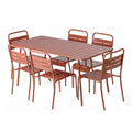 Ensemble table de jardin 160 cm et 6 chaises terracotta FALCOU