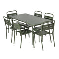 Ensemble table de jardin 160 cm et 6 chaises vert FALCOU