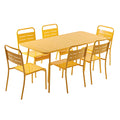 Ensemble table de jardin 160 cm et 6 chaises jaune FALCOU