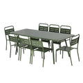 Ensemble table de jardin 200 cm et 8 chaises vert FALCOU