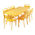 Ensemble table de jardin 200 cm et 8 chaises jaune FALCOU