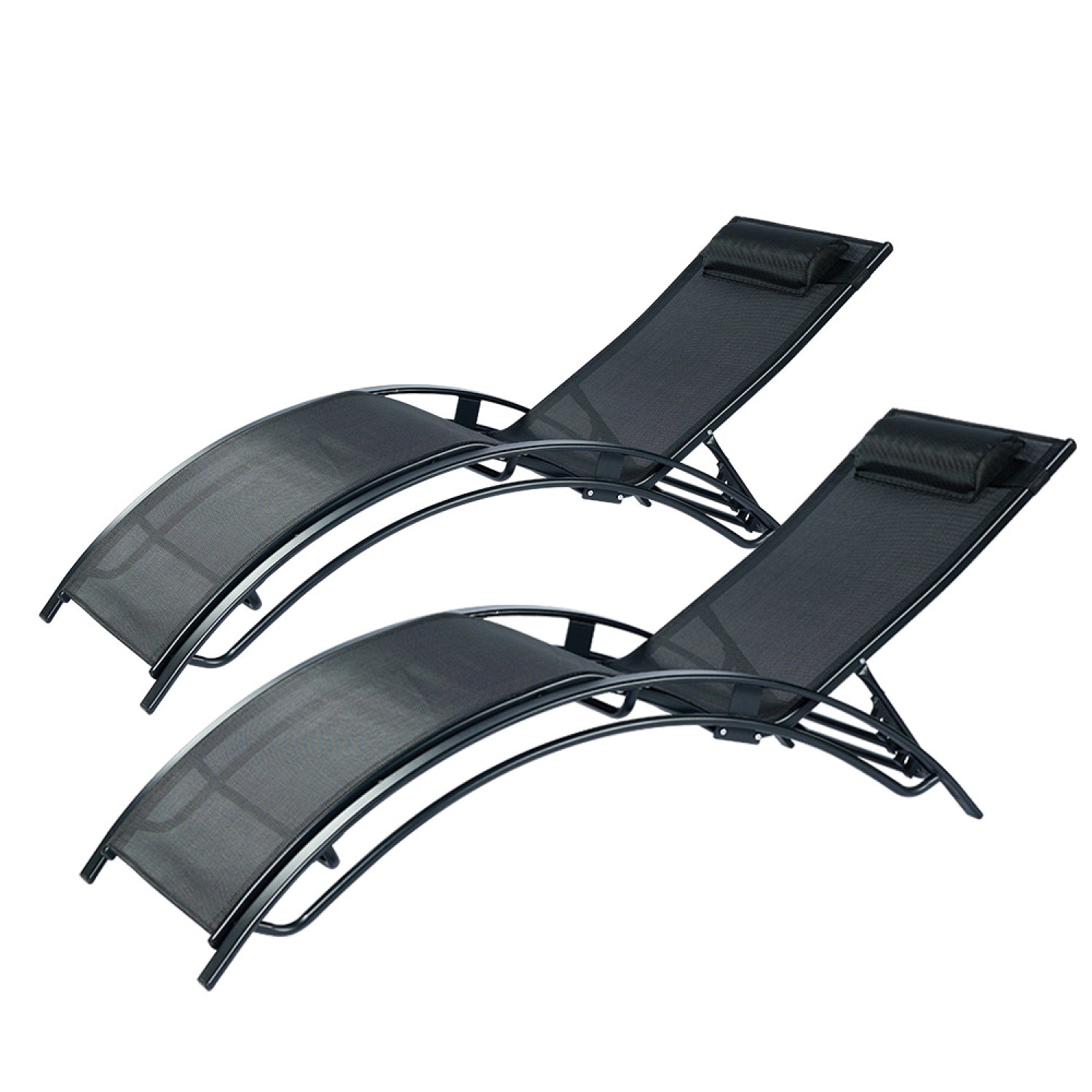 Lot de 2 transats ajustables noir MANADO