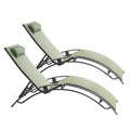 Lot de 2 transats ajustables gris et kaki MANADO