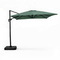 Parasol rectangulaire 3x4m déporté rotatif vert en aluminium KORIVA