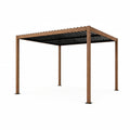 Pergola bioclimatique structure et lames orientables en aluminium vert 3x3m LINDOS
