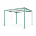 Pergola bioclimatique structure et lames orientables en aluminium vert 3x3m LINDOS