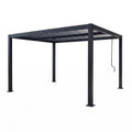 Pergola bioclimatique structure et lames orientables en aluminium noir 4x3m LINDOS