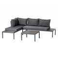 Salon de jardin 3/4 places avec table basse gris foncé NAUPLIE