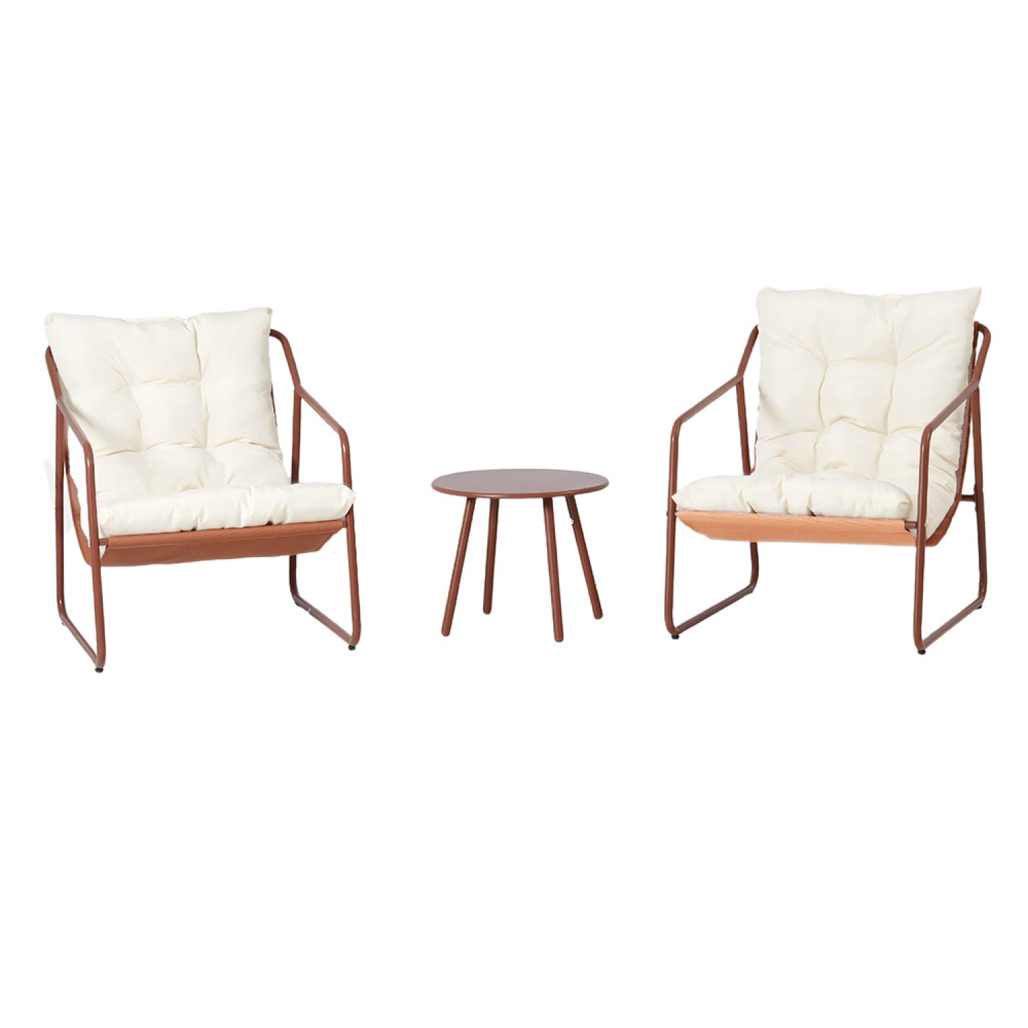 Ensemble de jardin 2 fauteuils terracotta avec table basse JANINA