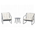 Ensemble de jardin 2 fauteuils gris avec table basse JANINA