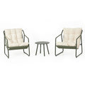 Ensemble de jardin 2 fauteuils vert kaki avec table basse JANINA