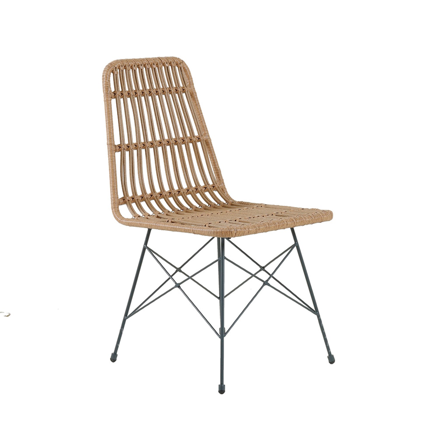 Lot de 6 chaises en résine tressée effet rotin LOON