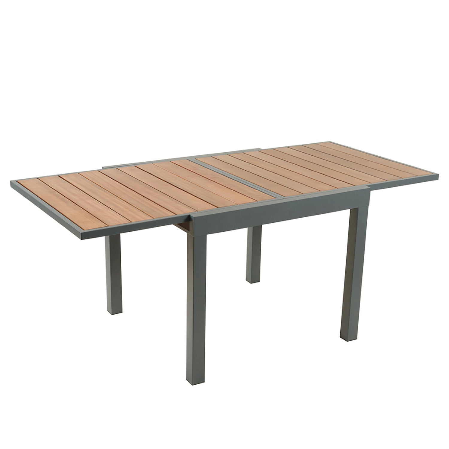 Table de jardin extensible 180 cm en aluminium et bois d'eucalyptus CAY