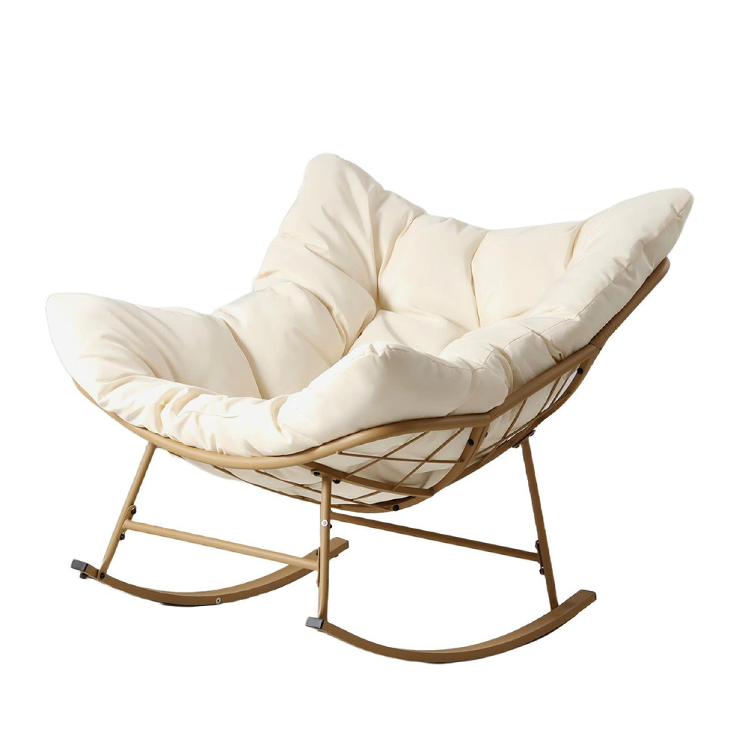 Fauteuil à bascule d'intérieur et d'extérieur beige JUAN