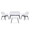 Salon de jardin 4 places blanc avec table basse BURSA