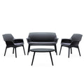 Salon de jardin 4 places gris anthracite avec table basse BURSA