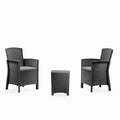 Ensemble de jardin 2 fauteuils gris anthracite avec table basse KONYA