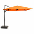 Parasol carré 3x3 déporté rotatif orange en aluminium IVARIN