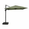 Parasol carré 3x3 déporté rotatif vert en aluminium IVARIN