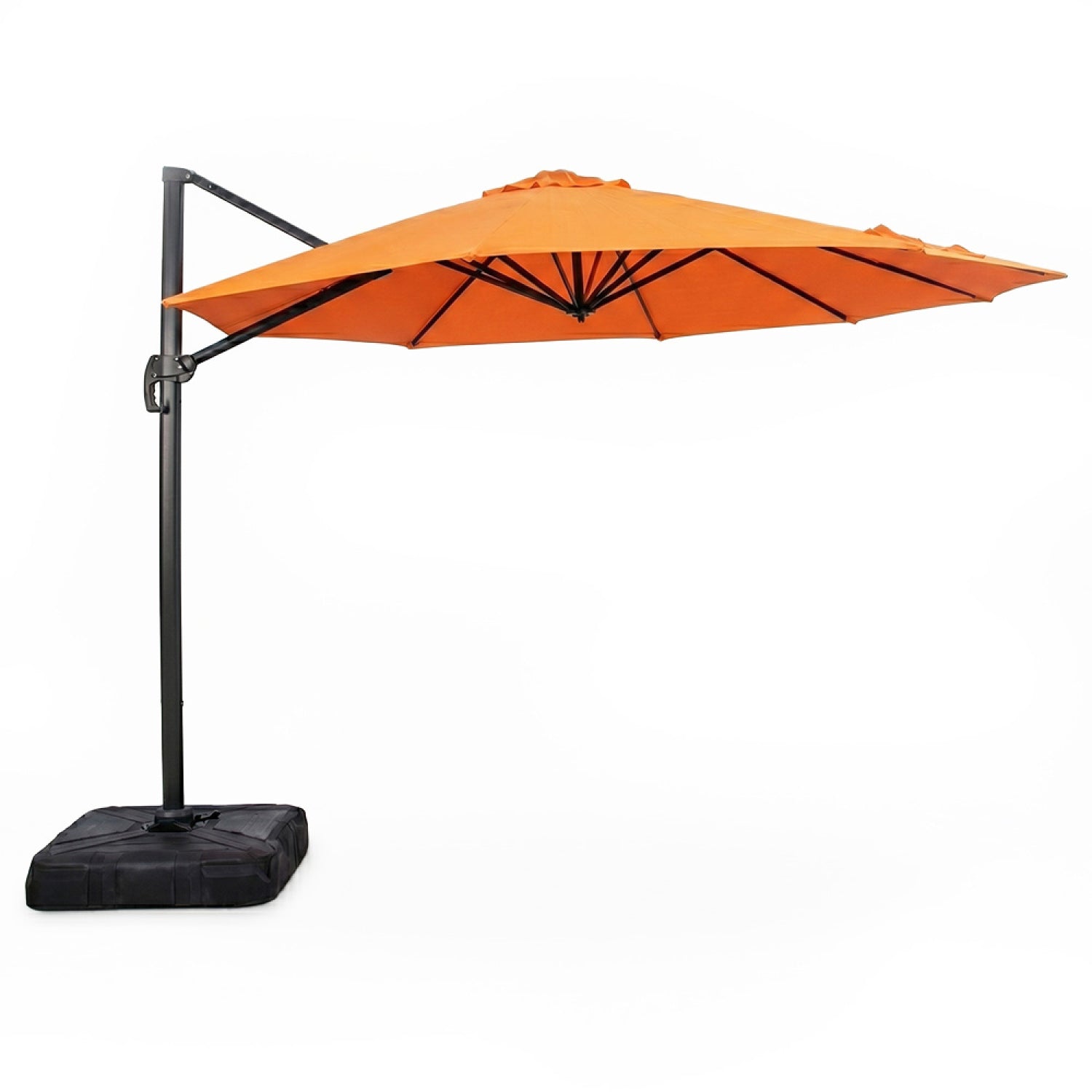 Parasol octogonal Ø 350cm déporté orange en aluminium KALENO