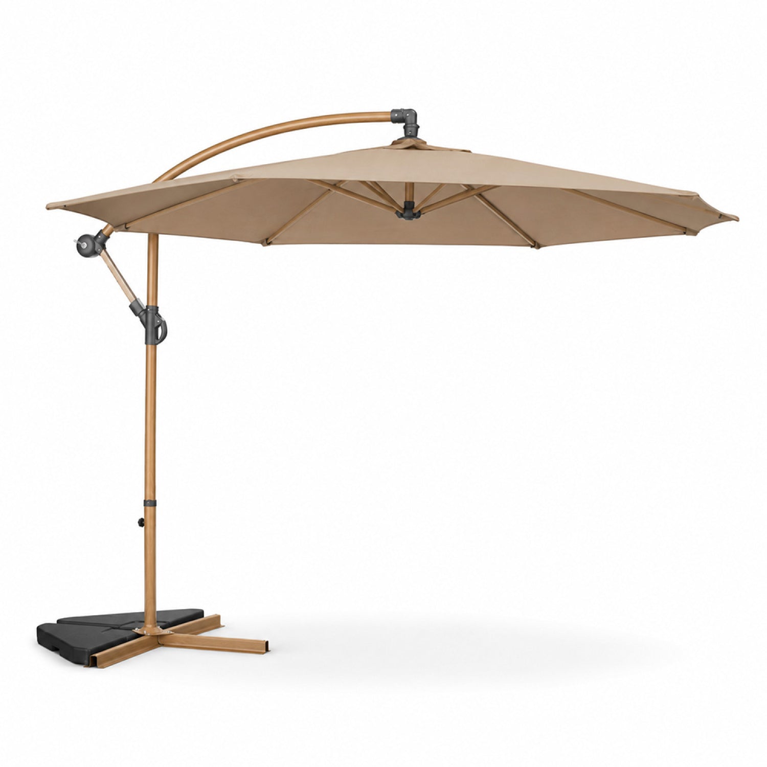 Parasol déporté octogonal Ø 300 cm taupe LIORAN