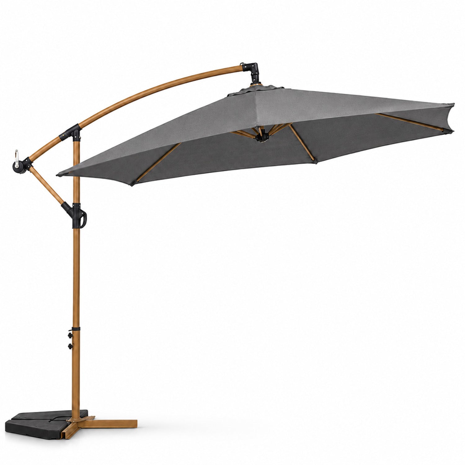 Parasol déporté octogonal Ø 300 cm gris LIORAN