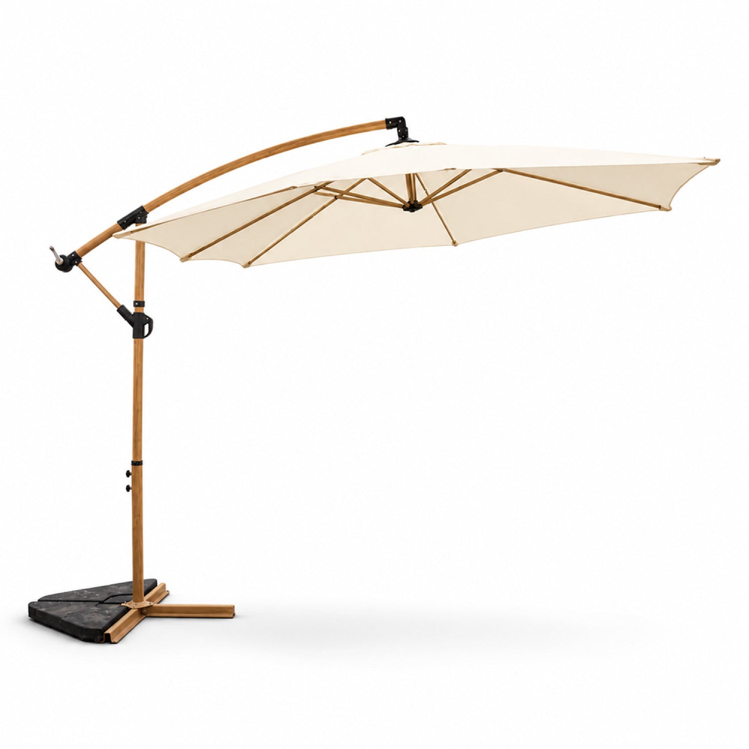 Parasol déporté octogonal Ø 300 cm écru LIORAN