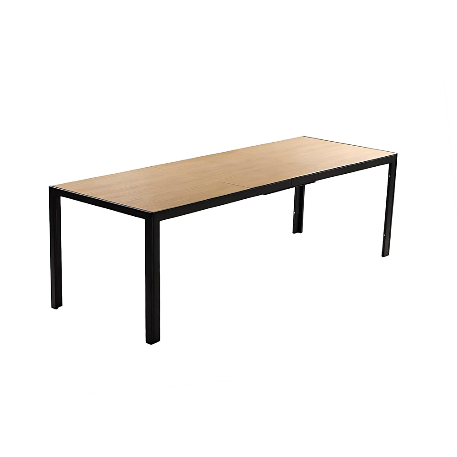 Table de jardin 190cm 8 personnes avec plateau en verre trempé effet bois JINDALEE