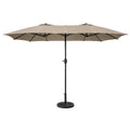 Parasol rectangulaire double 2,7x4,6m taupe LUVINA