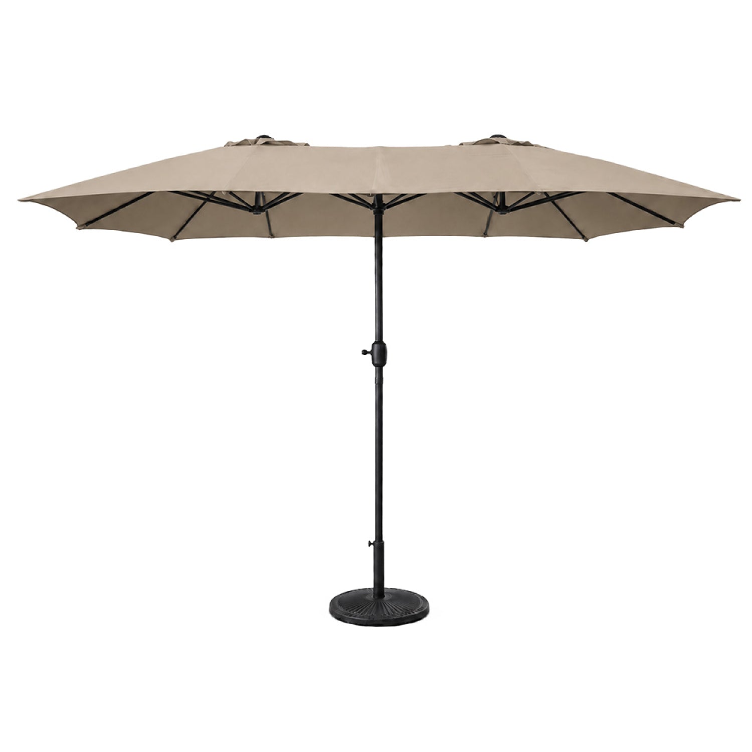 Parasol rectangulaire double 2,7x4,6m taupe LUVINA