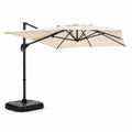 Parasol rectangulaire 2x3m déporté rotatif écru EVISA