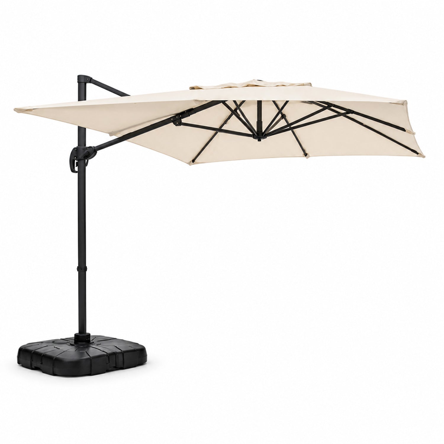 Parasol rectangulaire 2x3m déporté rotatif écru EVISA