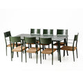 Ensemble table de jardin 200 cm et 8 fauteuils kaki effet rotin WATSON